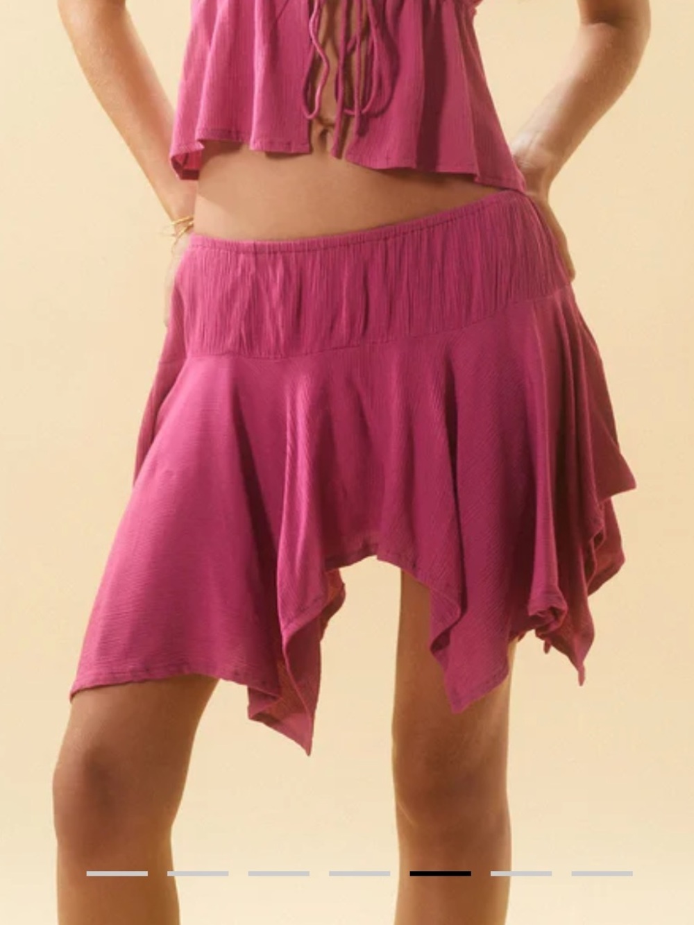 Motel Rocks Daco Rose/Pink Handkerchief Skirt